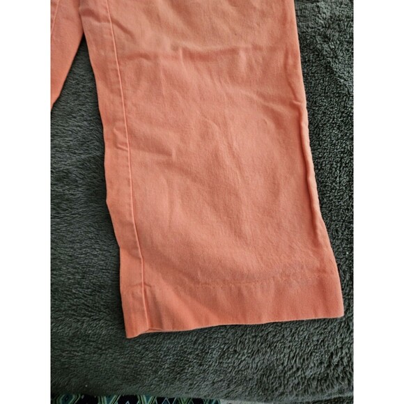 Talbots Coral Stretch Capri Pants Size 8 Side Zipper Button Accents - Picture 5 of 11